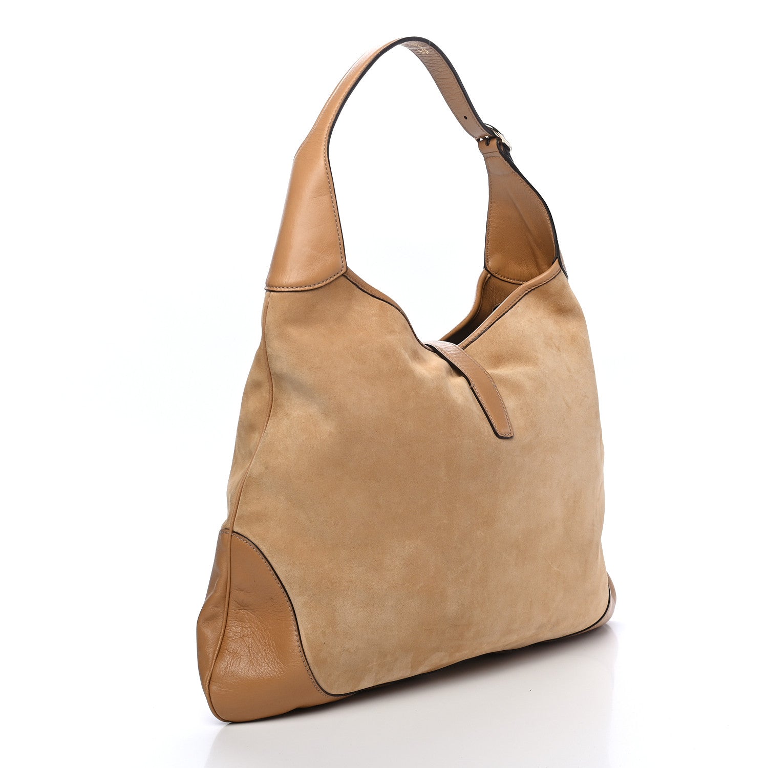 Gucci Suede Studded Jackie O Bouvier Hobo Light Brown 2 of 9