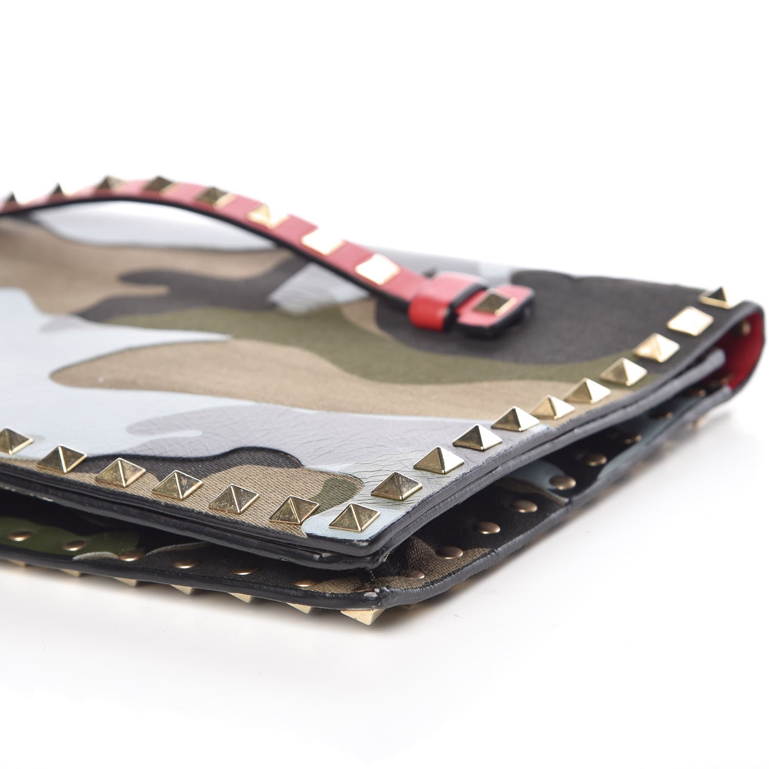 Valentino Garavani Nappa Canvas Camouflage Rockstud Wristlet Clutch Multicolor 9 of 10