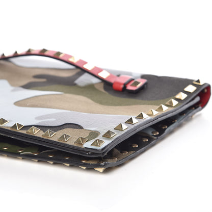 Valentino Garavani Nappa Canvas Camouflage Rockstud Wristlet Clutch Multicolor 9 of 10