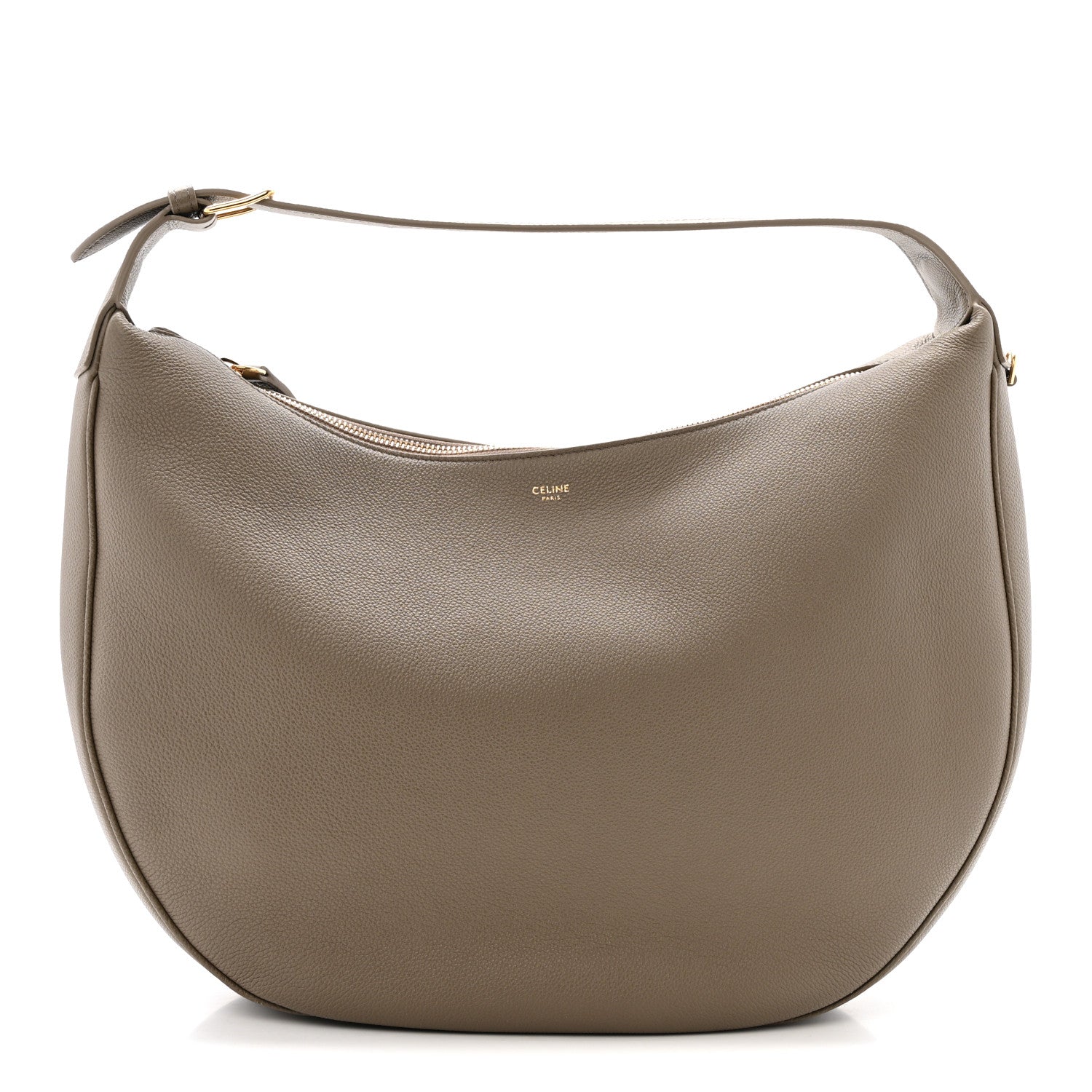Celine Supple Grained Calfskin Large Lulu Shoulder Bag Souris 1 of 11