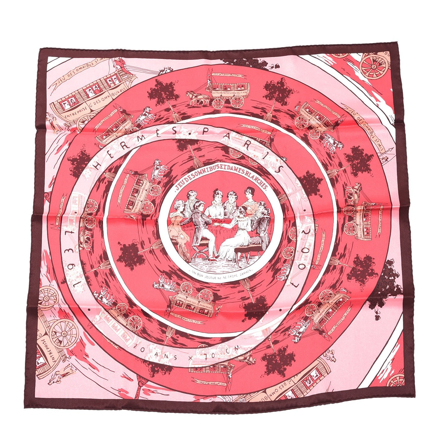 Hermes Silk Jeu de Omnibus et Dames Blanches Scarf 70 1 of 4