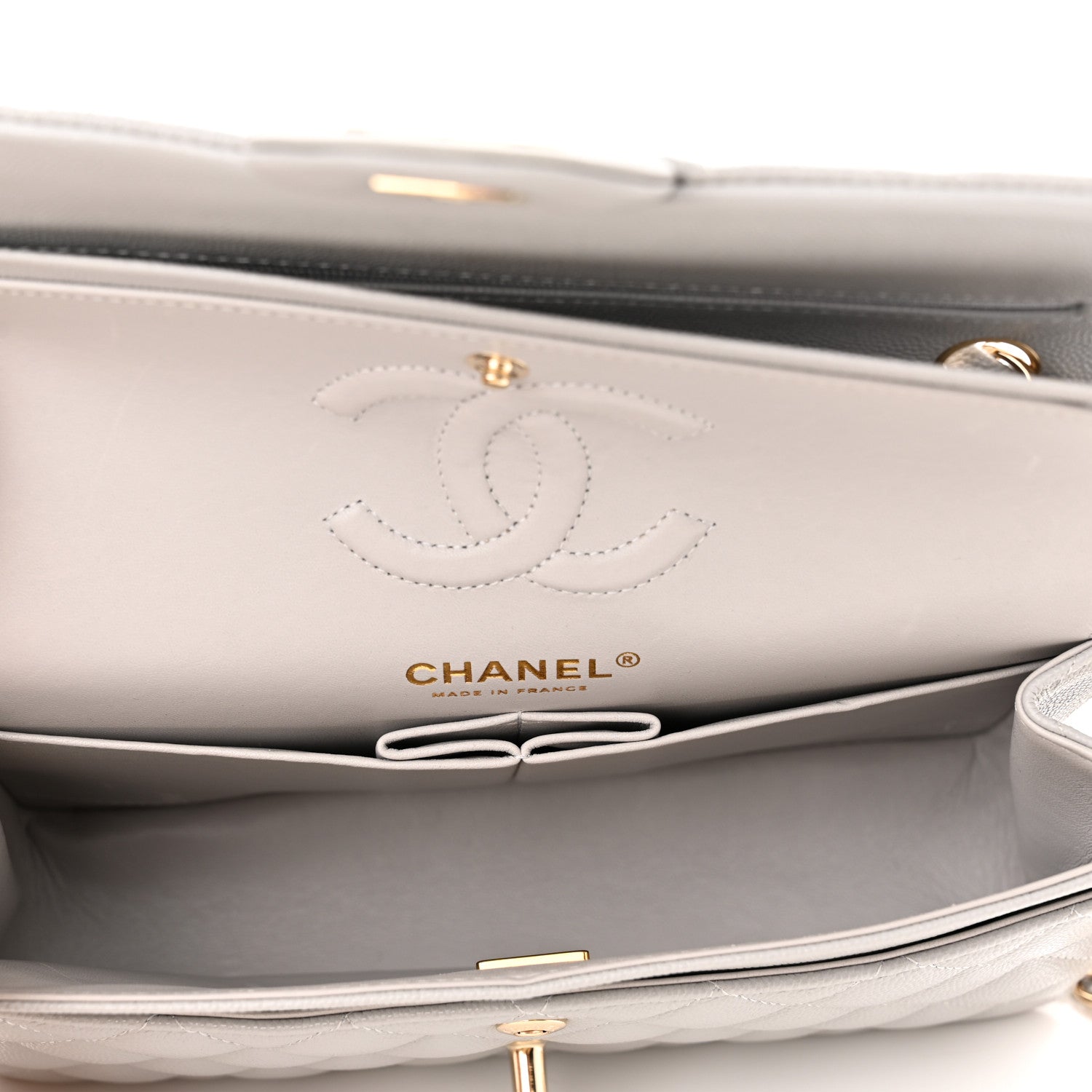 Chanel Caviar Quilted Small Double Flap Grey 5 of 13