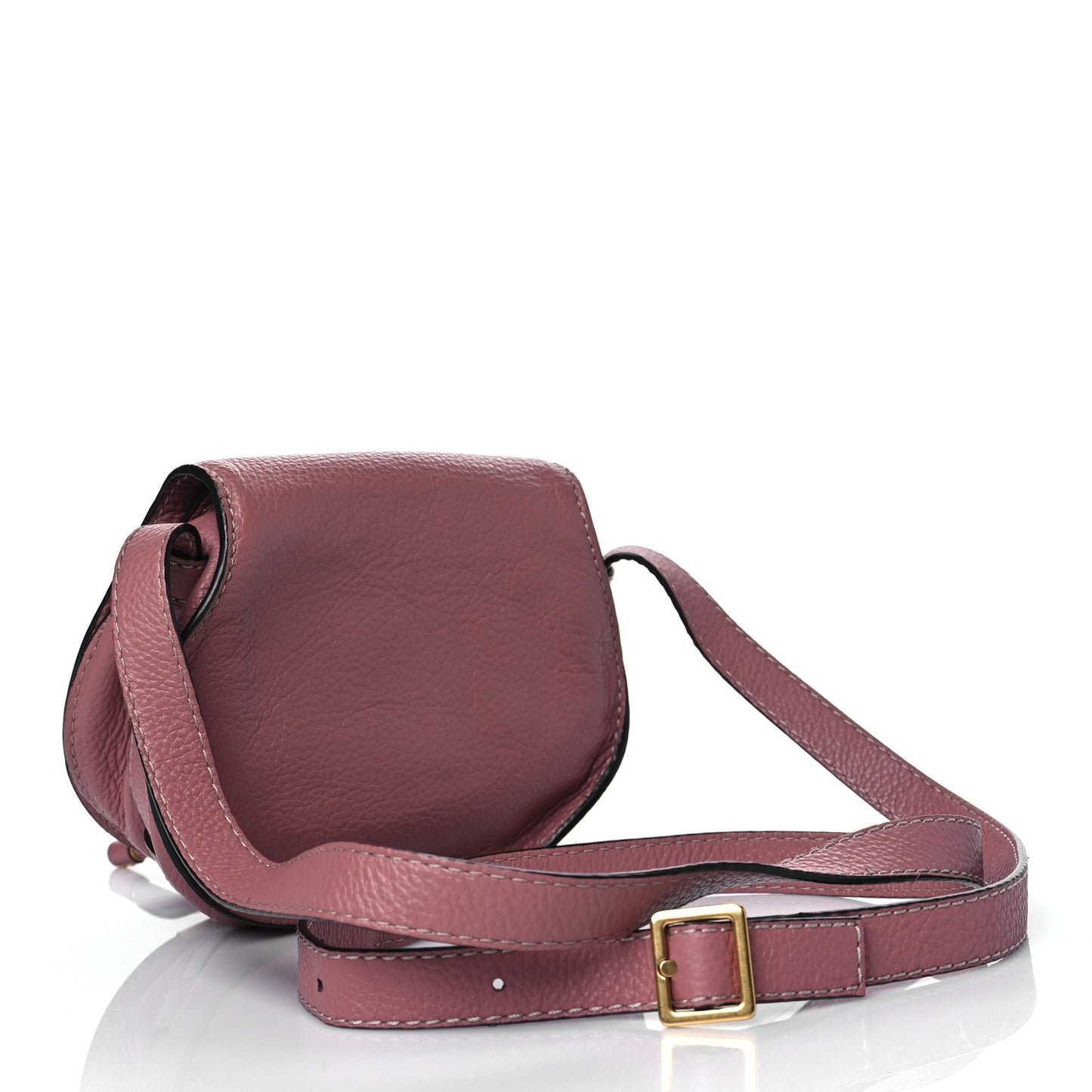 Calfskin Mini Marcie Round Crossbody Bag Rusty Pink
