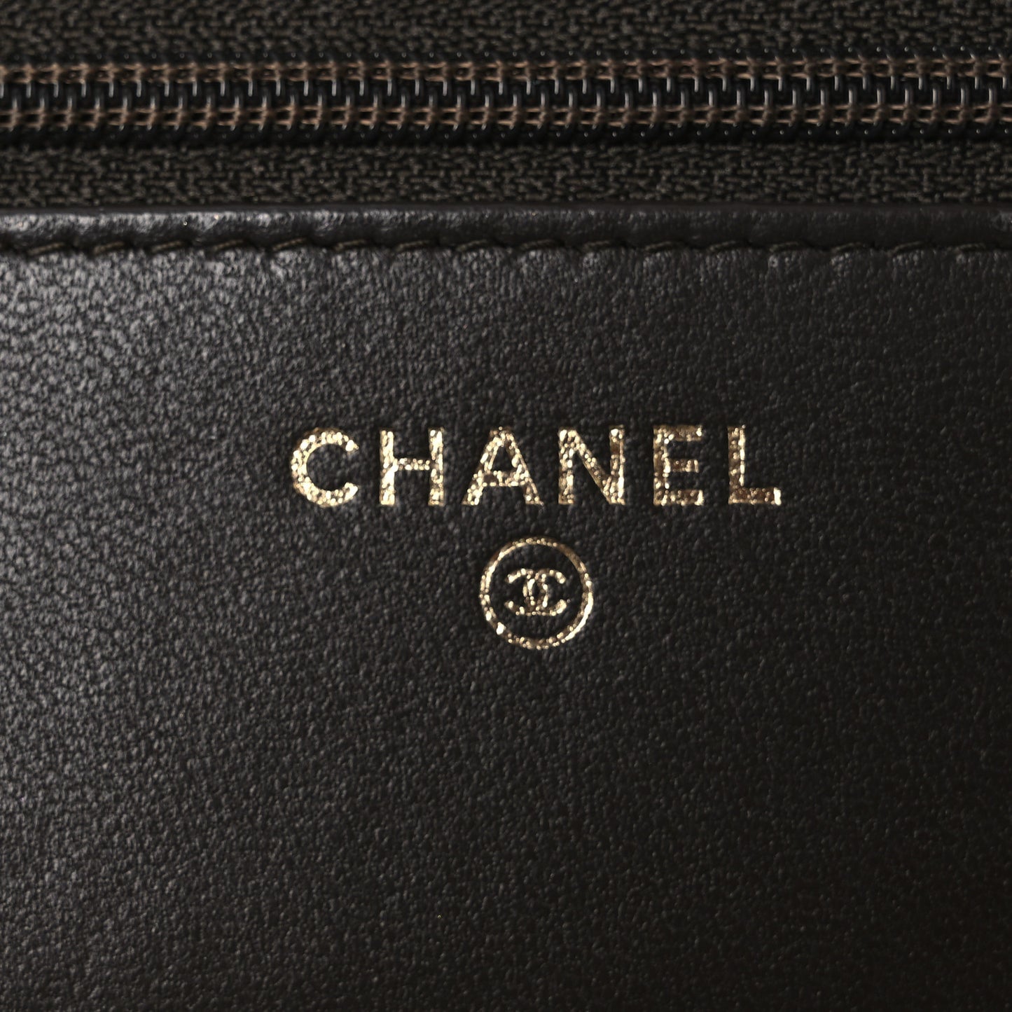 Lambskin Quilted Trendy CC Wallet On Chain WOC Dark Brown