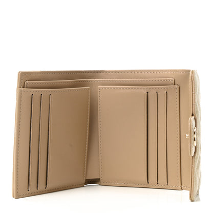Chanel Iridescent Caviar Quilted Compact Flap Wallet Dark Beige 5 of 9