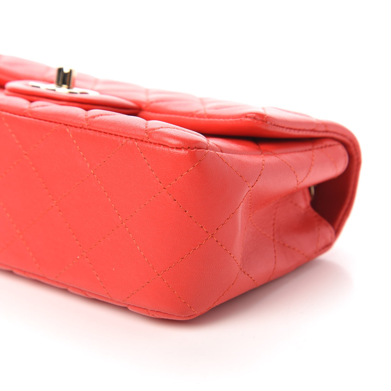 Chanel Lambskin Quilted Mini Rectangular Flap Red 7 of 11