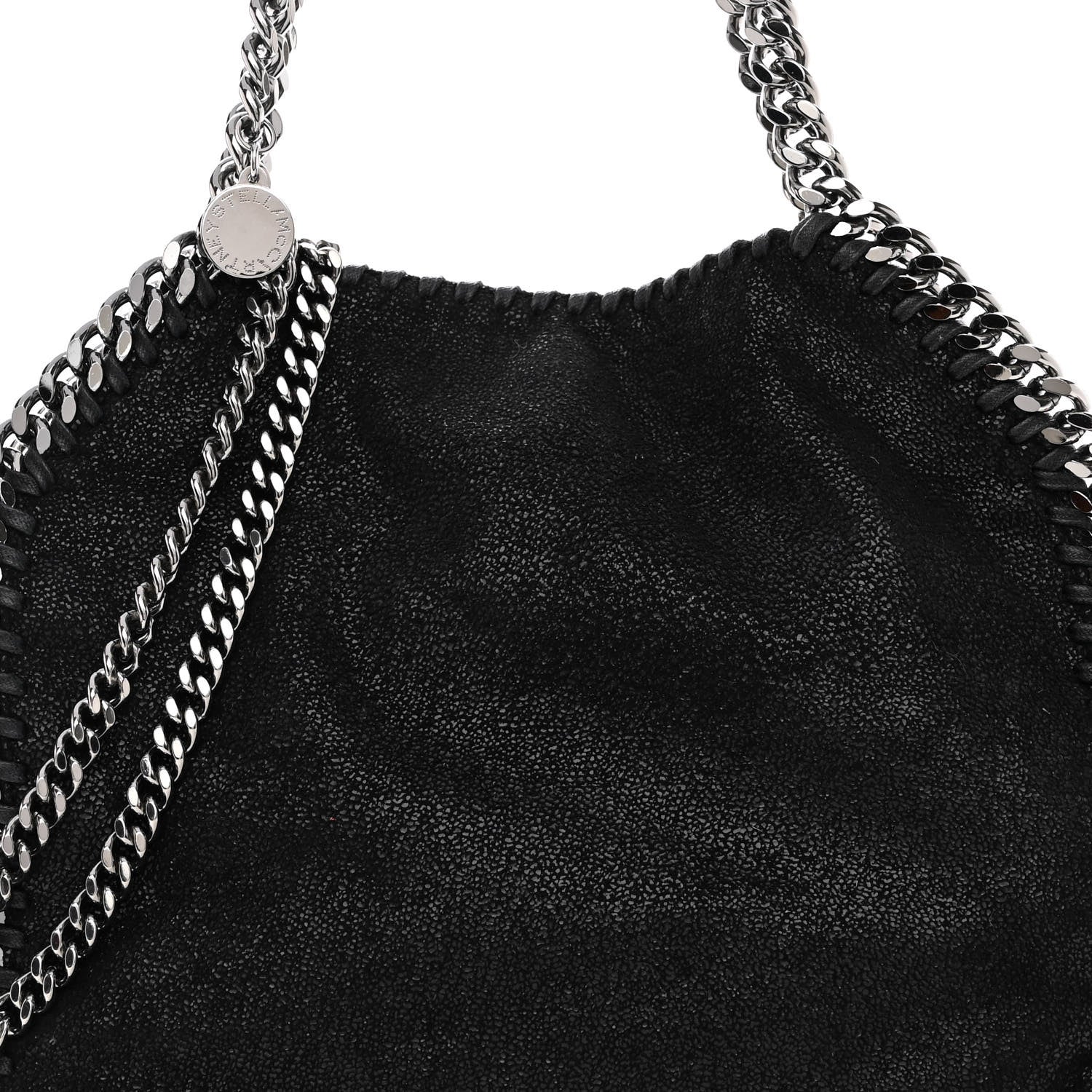 Stella McCartney Shaggy Deer Mini Falabella Fold Over Tote Black 7 of 9