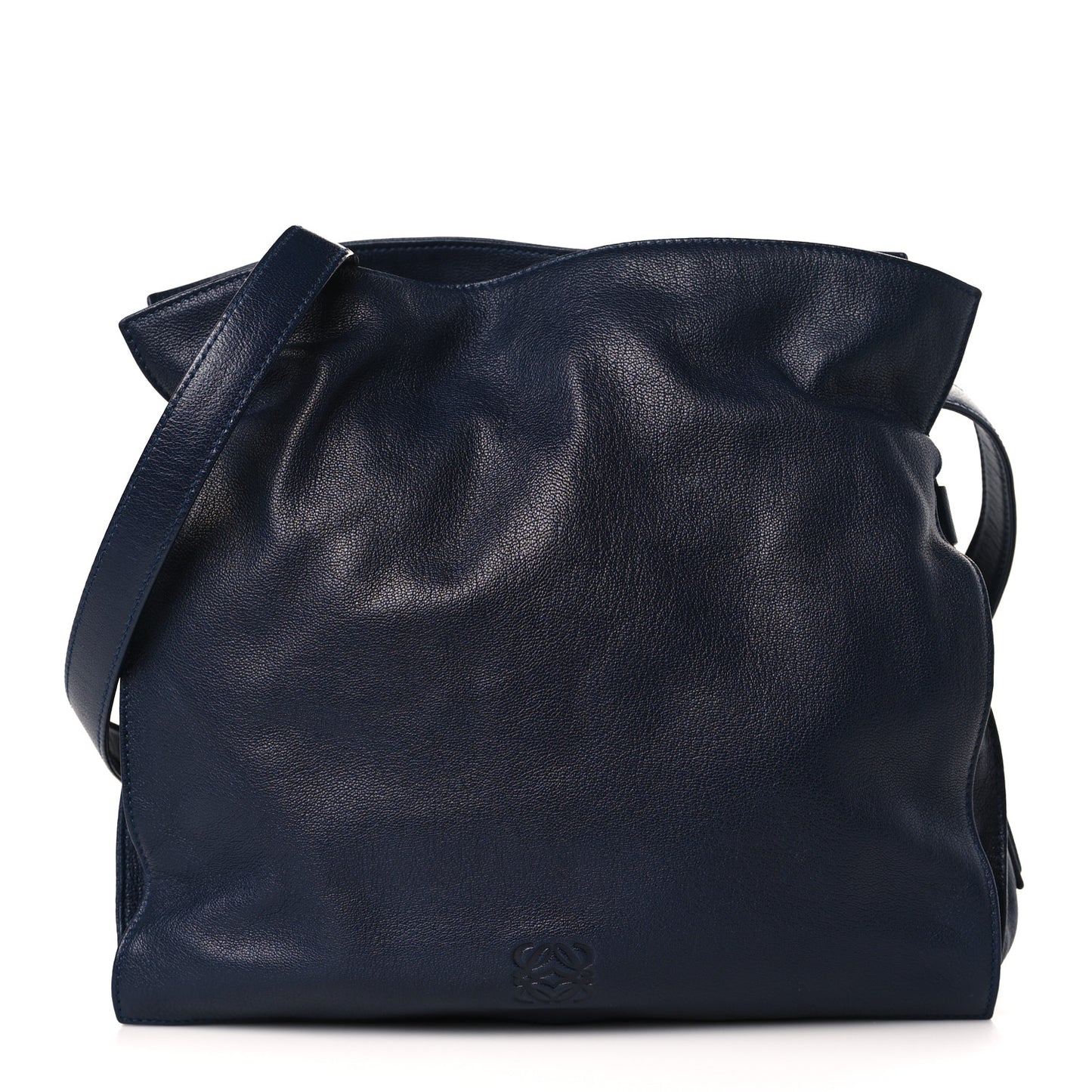 Calfskin Small Drawstring Bag Midnight Blue