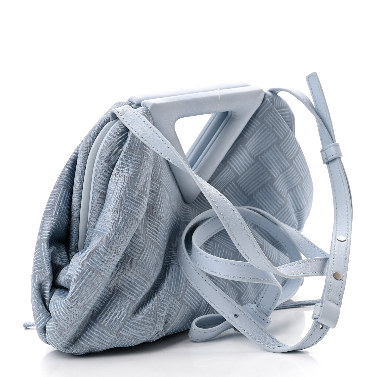 Bottega Veneta Fabric Intrecciato Small The Point Triangle Bag Light Blue 3 of 10