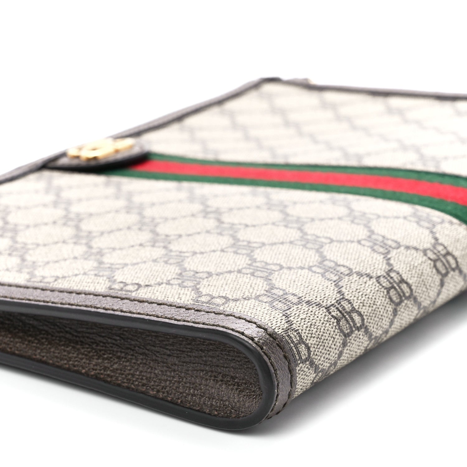 Gucci X BALENCIAGA BB Supreme Monogram Web Ophidia Wristlet Beige New Acero 10 of 11