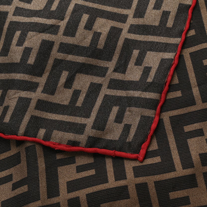 Fendi Silk FF Scarf Brown Black Red 3 of 3