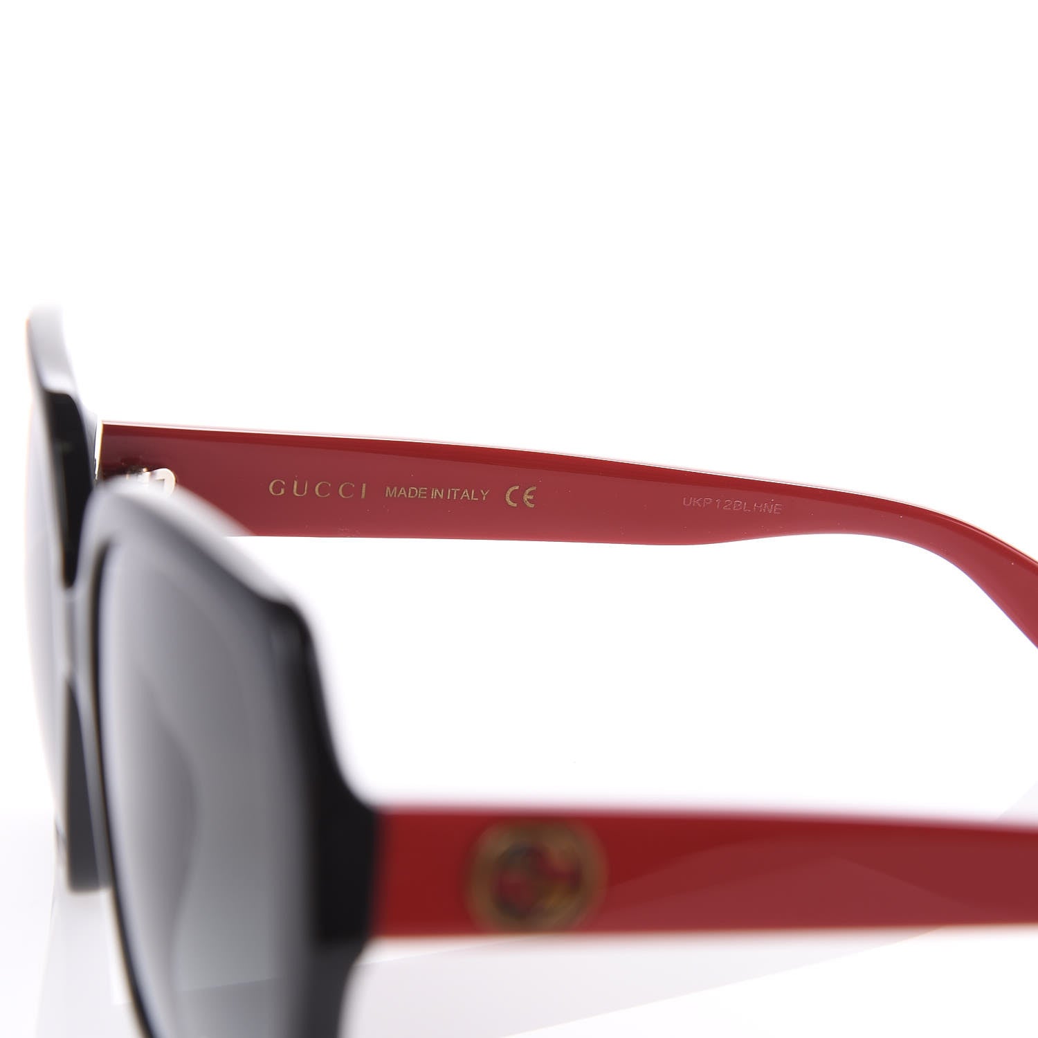 Gucci Acetate Square Frame GG0096S Sunglasses Black Red 5 of 6