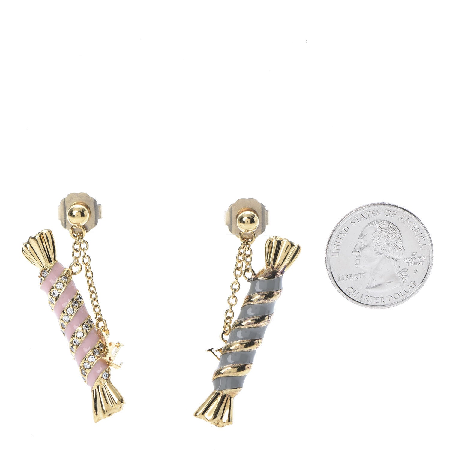 Louis Vuitton Crystal Enamel Candy Charm Earrings Gold Multicolor 2 of 5