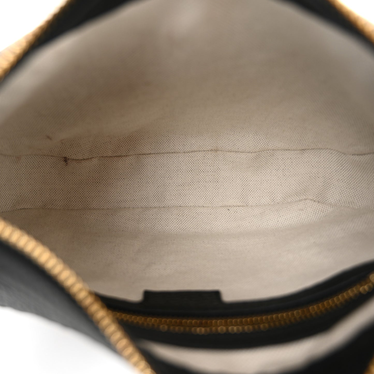 GG Grainy Calfskin Emblem Small Half Moon Shoulder Bag Black