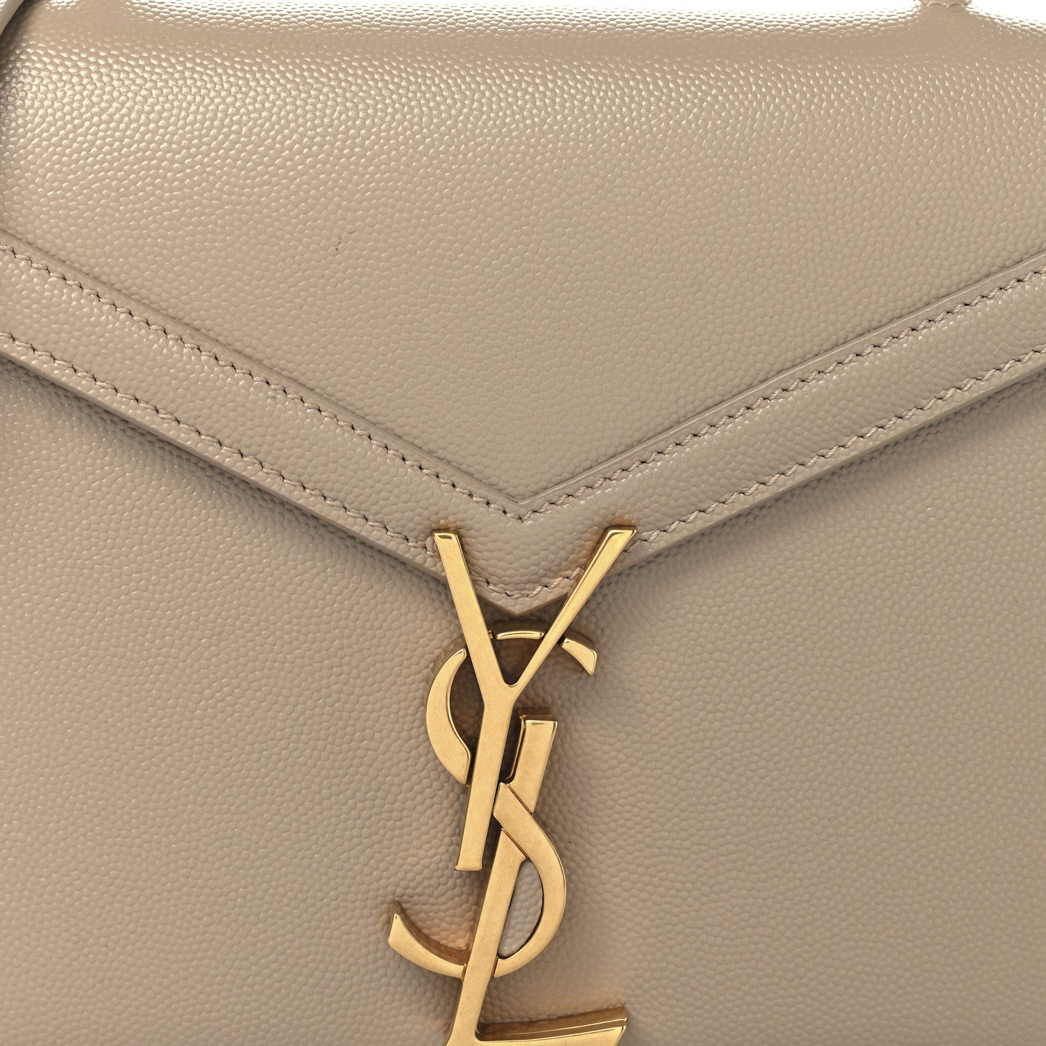 Saint Laurent Grain de Poudre Mini Classic Monogram Cassandra Top Handle Beige 7 of 9