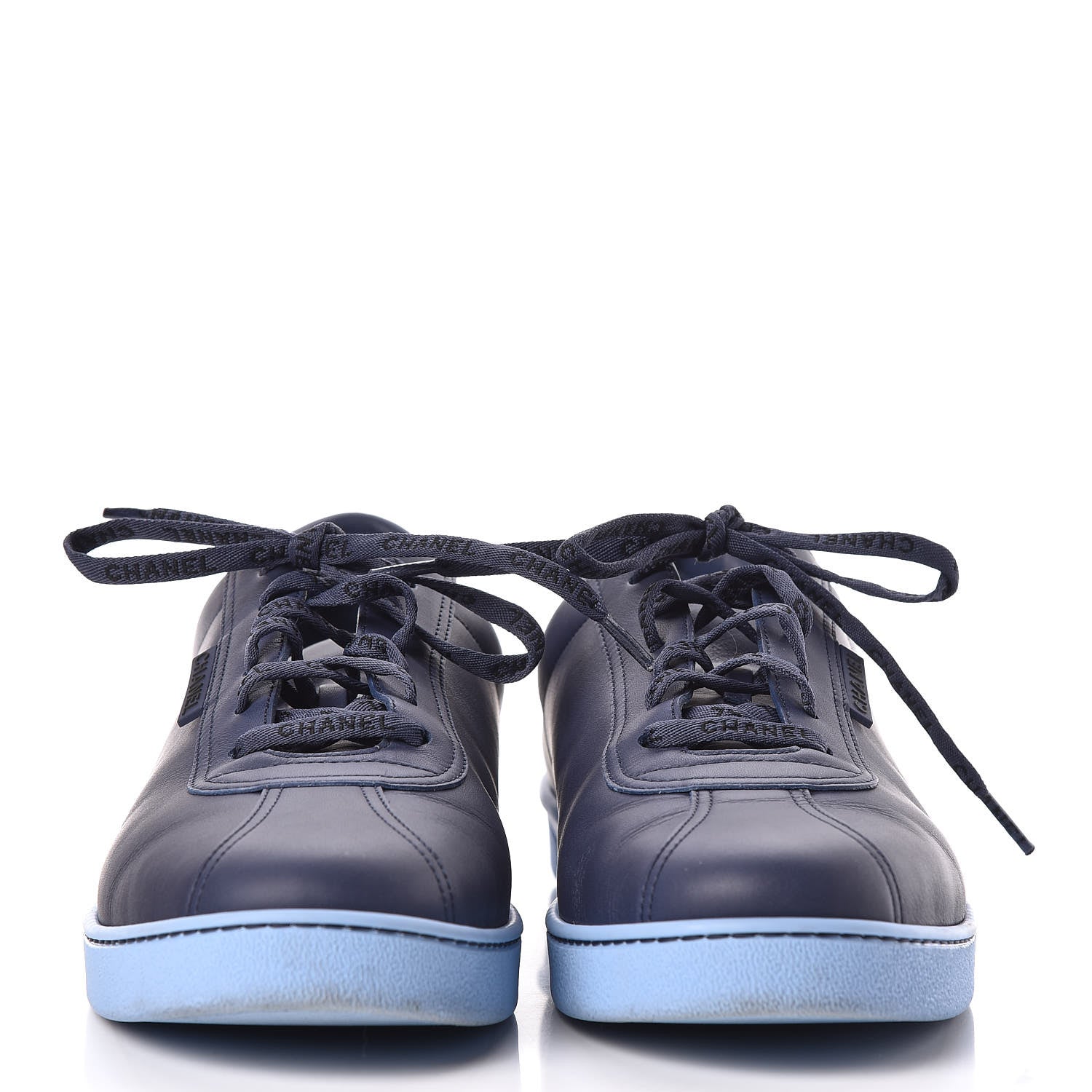 Chanel Calfskin Mens Sneakers 46 Navy 2 of 14