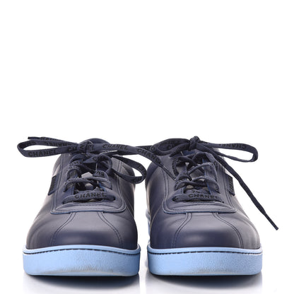 Chanel Calfskin Mens Sneakers 46 Navy 2 of 14