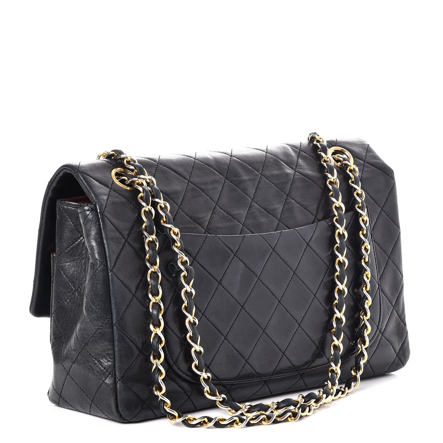 Lambskin Medium Single Flap Black