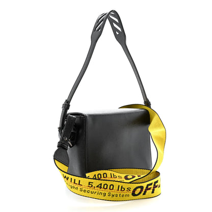 Off-White Calfskin Diag Flap Bag Black White 3 of 15