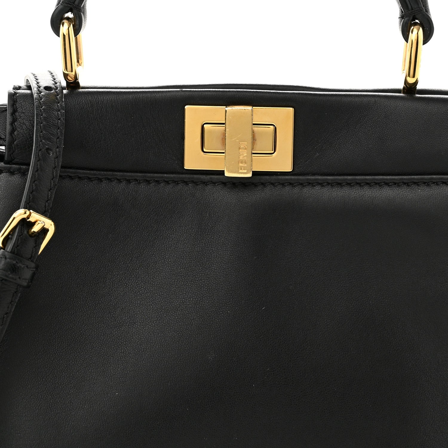Fendi Nappa Mini Peekaboo Iconic Satchel Black 8 of 11