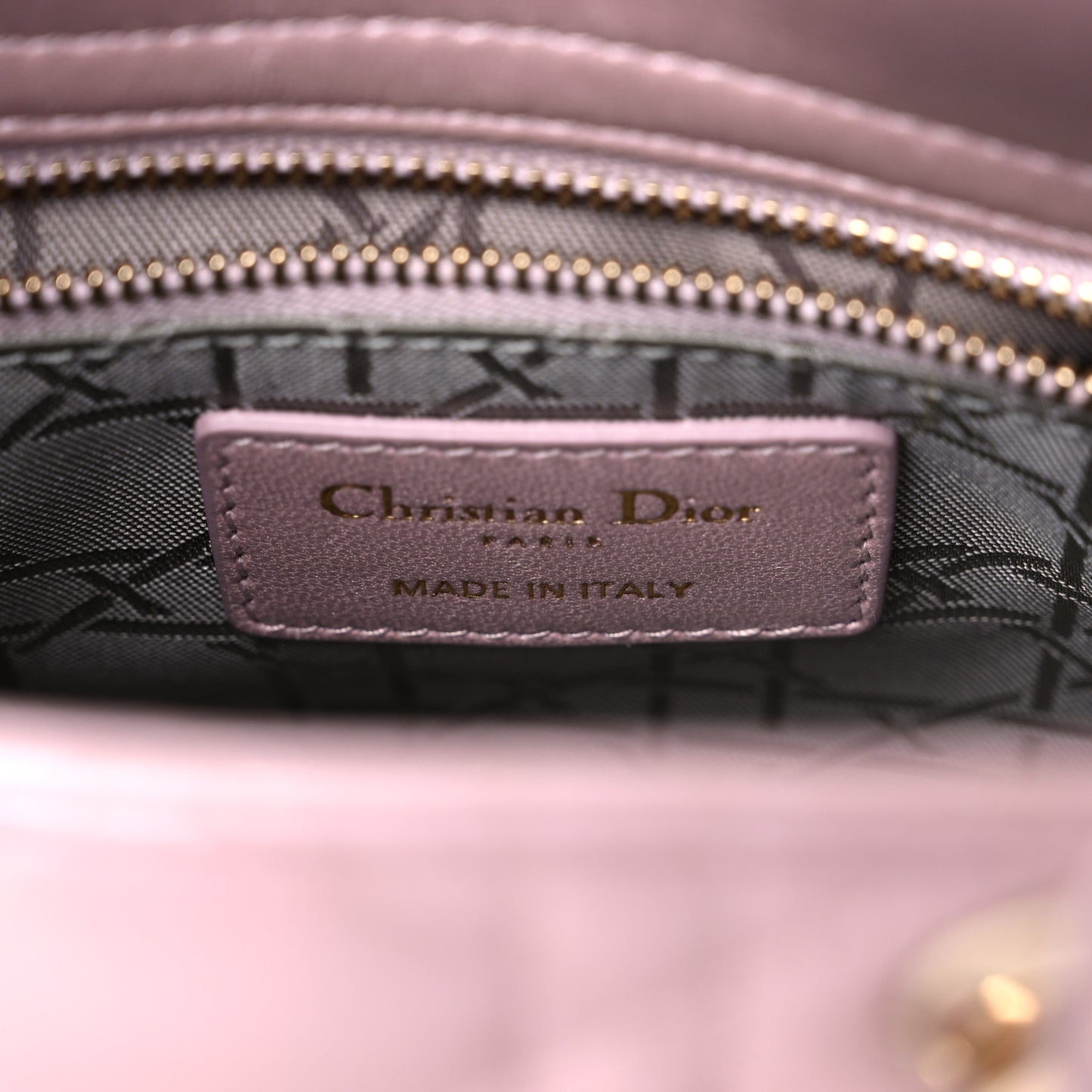 Metallic Lambskin Cannage Mini Lady Dior Lotus