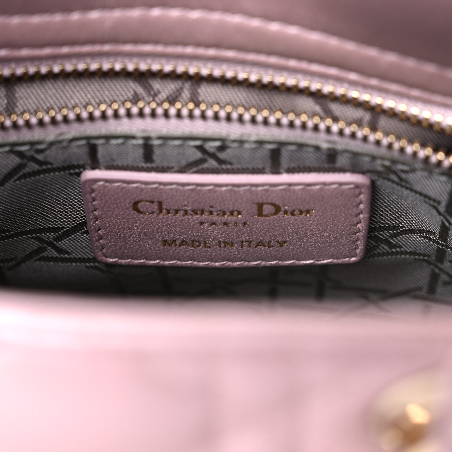 Christian Dior Metallic Lambskin Cannage Mini Lady Dior Lotus 5 of 17