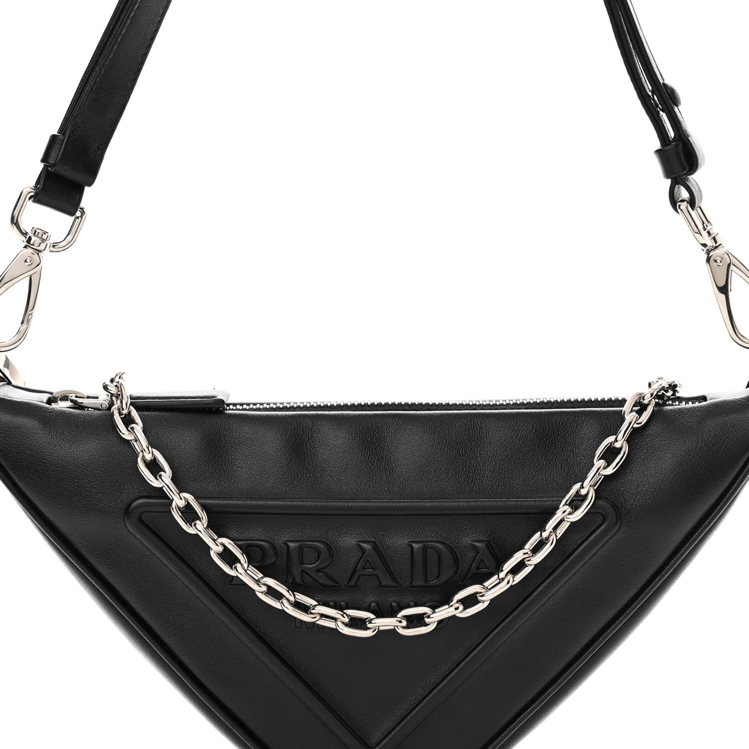 Prada Grace Lux Triangle Logo Embossed Mini Triangle Bag Black 7 of 9