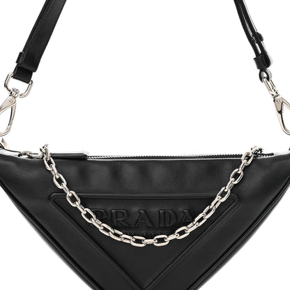Prada Grace Lux Triangle Logo Embossed Mini Triangle Bag Black 7 of 9
