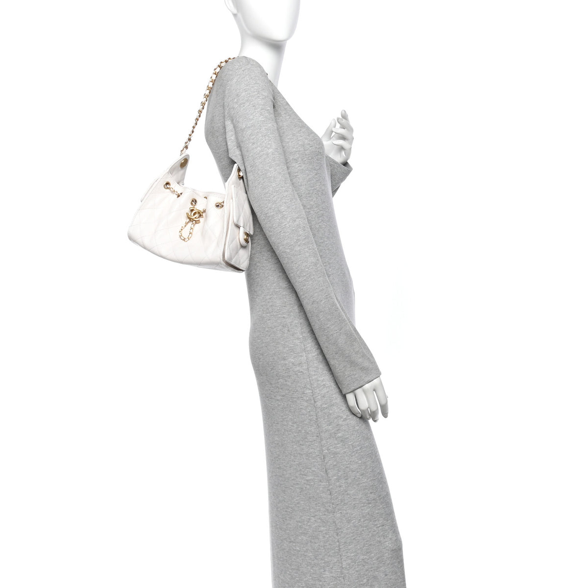 Caviar Quilted Mini Chanel 25 Handbag White