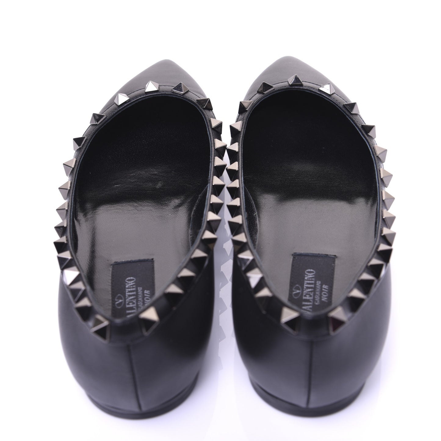 Nappa Rockstud Ballerina Flats 37 Black