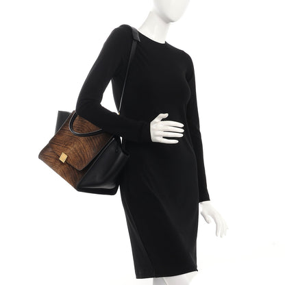 Celine Shaded Pony Hair Calfskin Medium Trapeze Brown 2 of 12