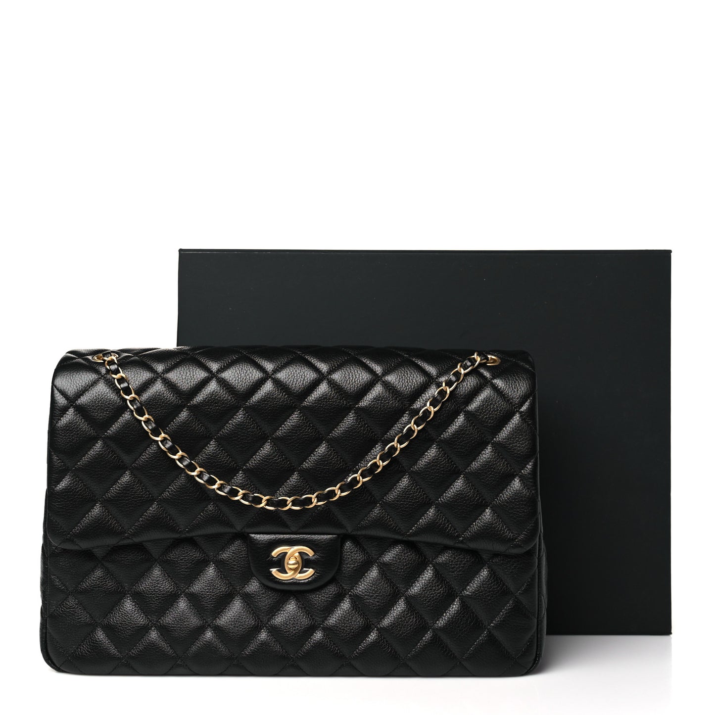 Caviar Quilted XXL Travel Flap Bag Black