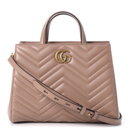 Gucci Calfskin Matelasse Small GG Marmont Tote Porcelain Rose 1 of 8