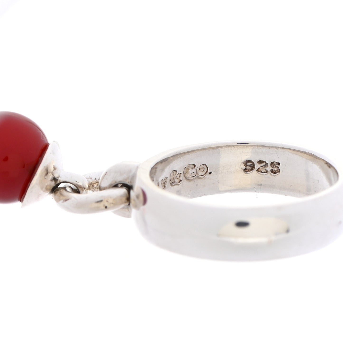 Sterling Silver Carnelian Dangle Ring 50 5.5