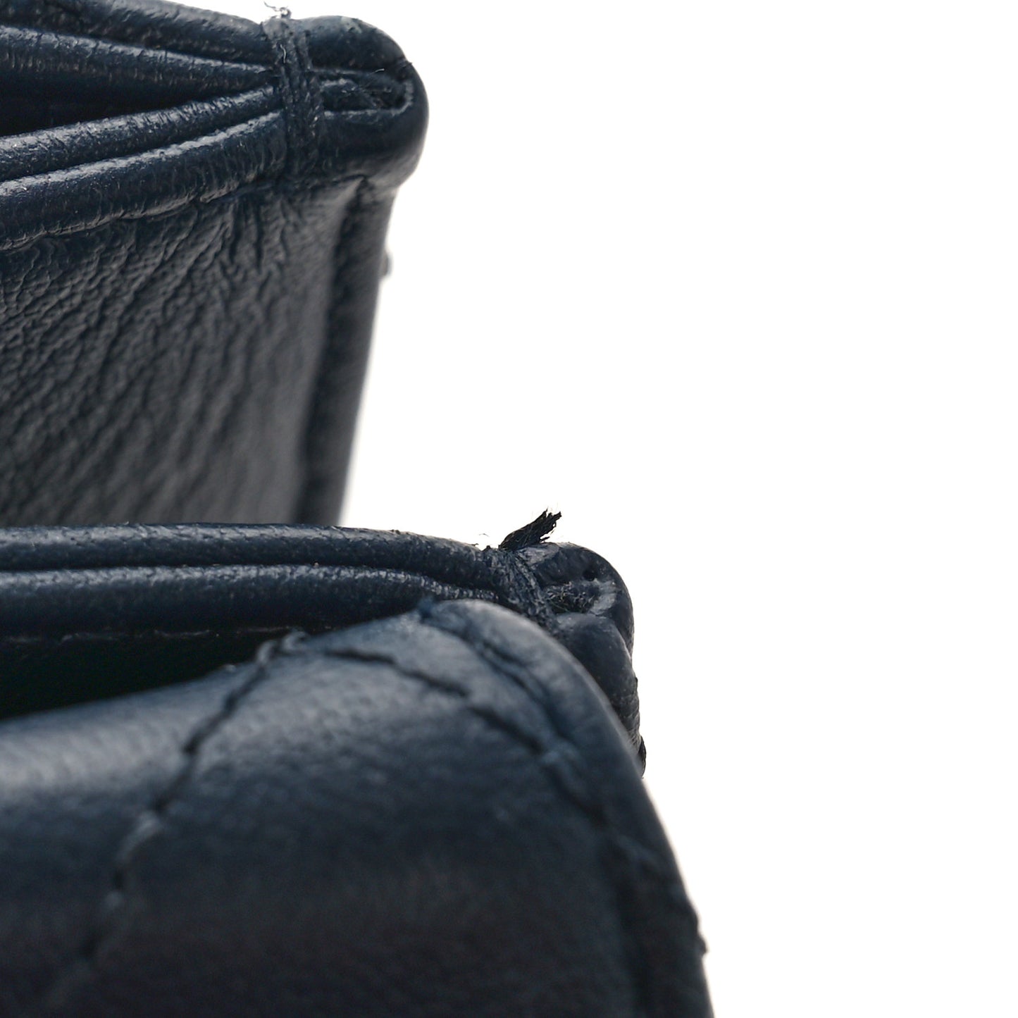 Sheepskin Quilted Small Beauty Lock Shopping Tote Navy Blue