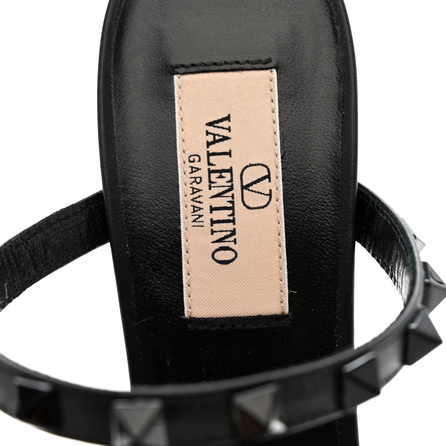 Valentino Garavani Calfskin Monochrome Rockstud 60mm Caged Slide Sandals 37 Black 8 of 9
