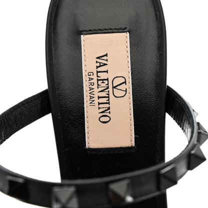 Valentino Garavani Calfskin Monochrome Rockstud 60mm Caged Slide Sandals 37 Black 8 of 9