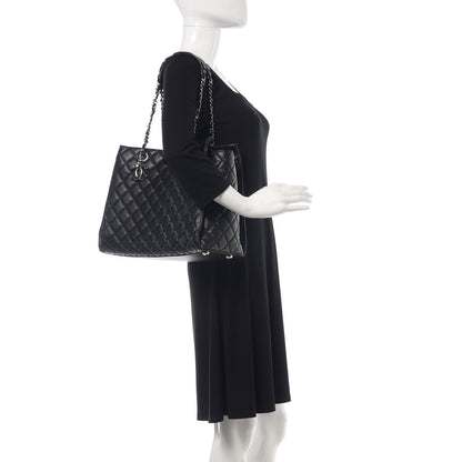 Chanel Calfskin Quilted Large Chic and Soft Shopping Tote Black 2 of 15