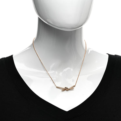 Tiffany 18K Rose Gold Knot Necklace 2 of 5