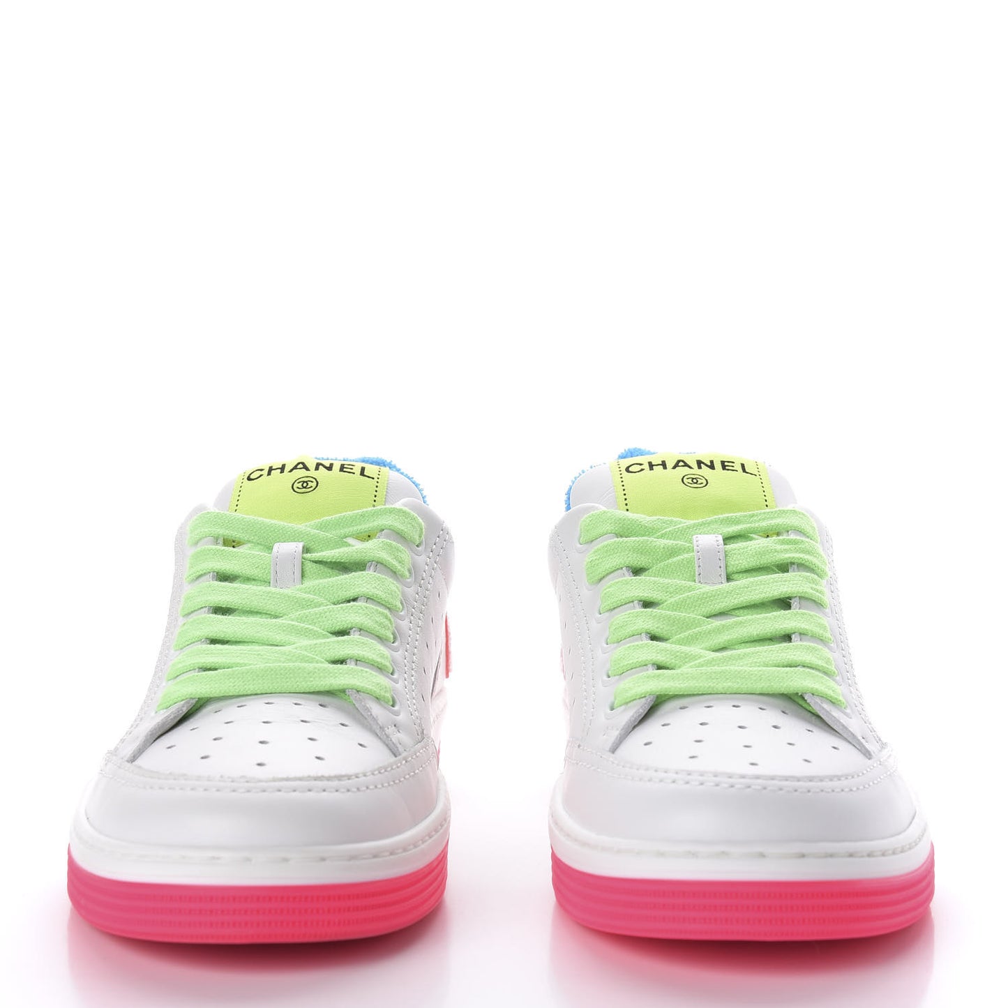 Calfskin Womens Logo Sneakers 36.5 Pink Multicolor