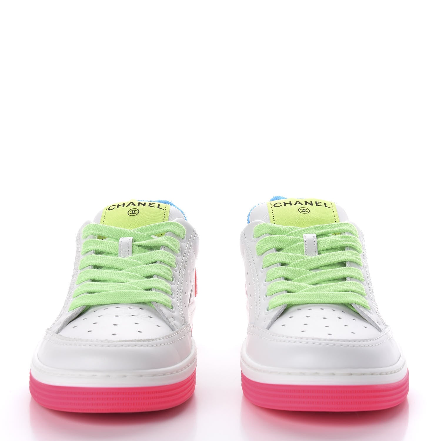 Chanel Calfskin Womens Logo Sneakers 36.5 Pink Multicolor 2 of 9