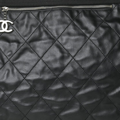 Chanel Coated Canvas Stitched XL Paris Biarritz Tote Black 11 of 13