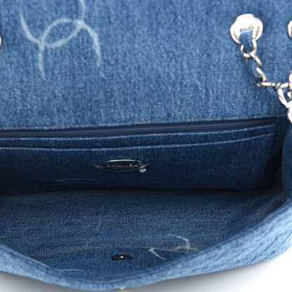 Chanel Denim Quilted CC Print Jumbo Single Flap Blue 5 of 9
