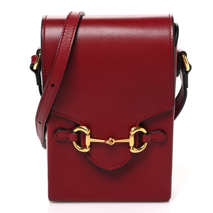 Gucci Boarded Plutone Calfskin Mini Horsebit 1955 Crossbody Bag New Cherry Red 1 of 9