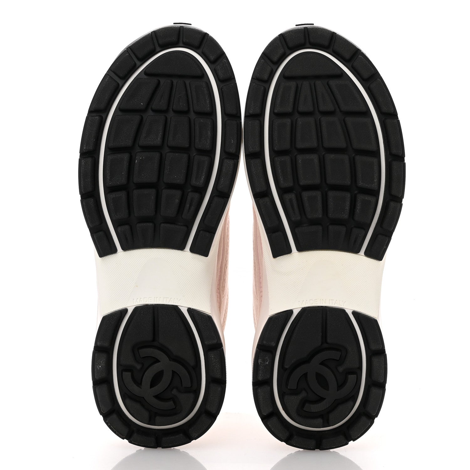 Chanel Fabric CC Womens Sneakers 38 Black 37 Light Pink 6 of 10