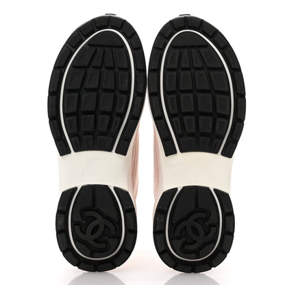 Chanel Fabric CC Womens Sneakers 38 Black 37 Light Pink 6 of 10