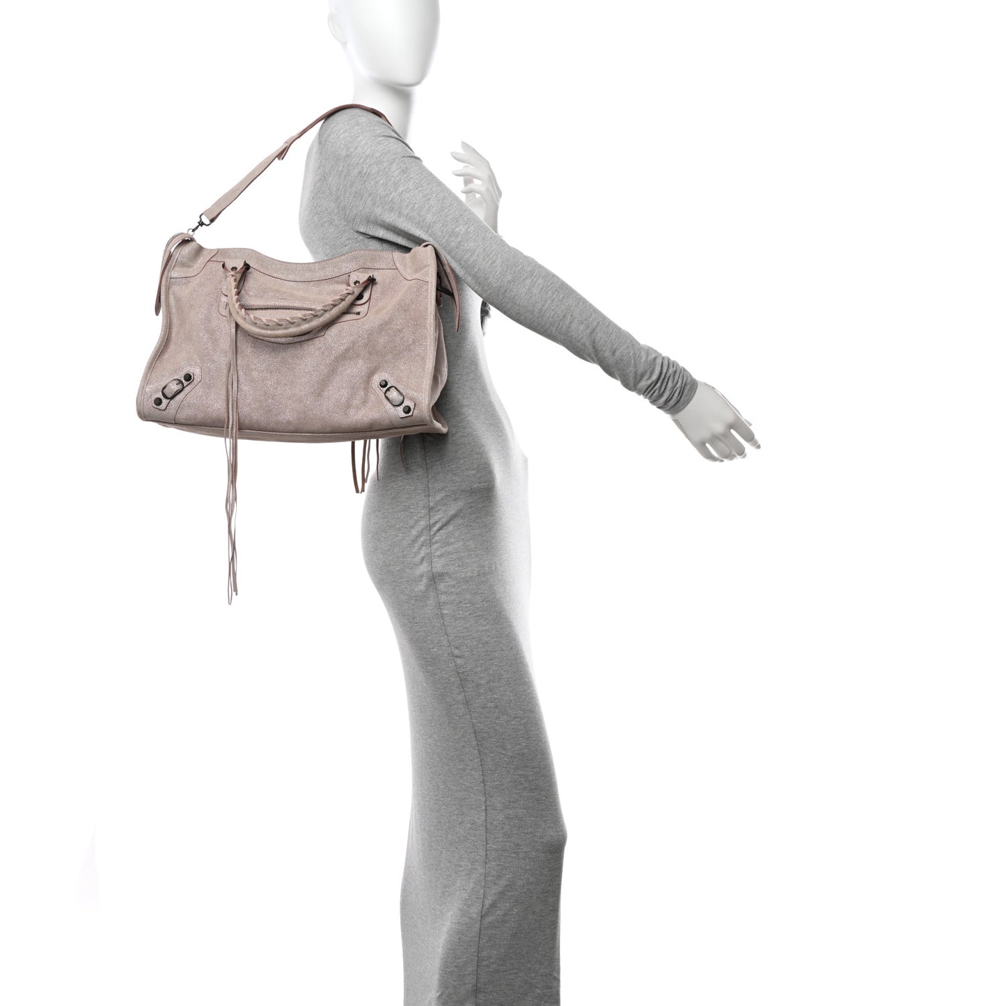 Metallic Craquele Calfskin Classic Hardware City Bois de Rose