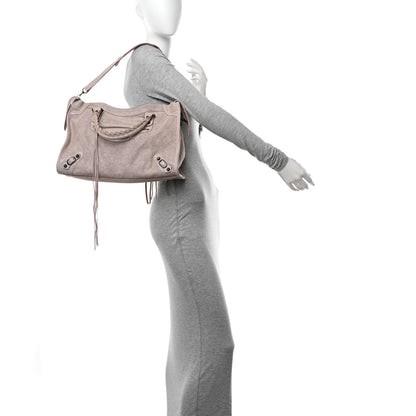 Balenciaga Metallic Craquele Calfskin Classic Hardware City Bois de Rose 2 of 14