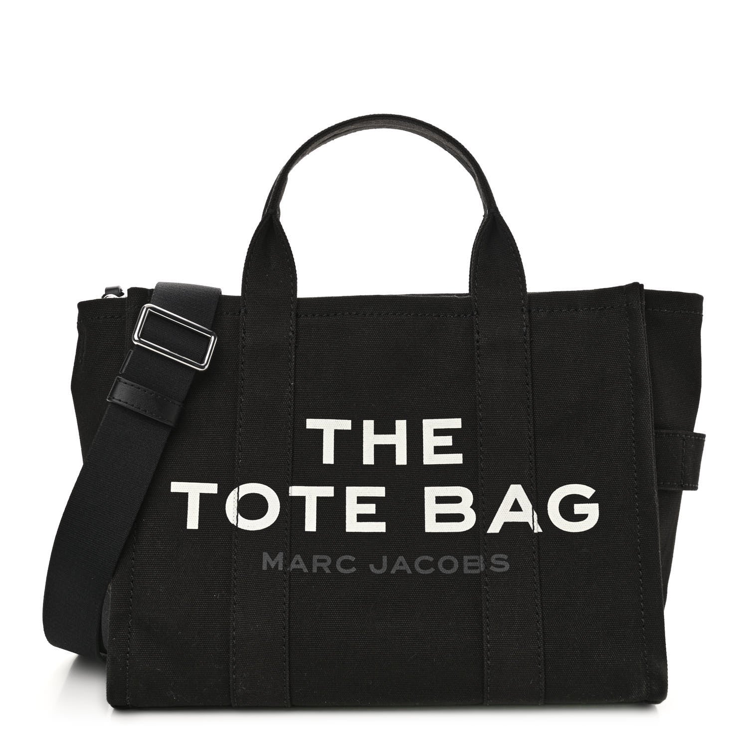 Marc Jacobs Cotton Canvas Medium The Traveler Tote Bag Black 1 of 8
