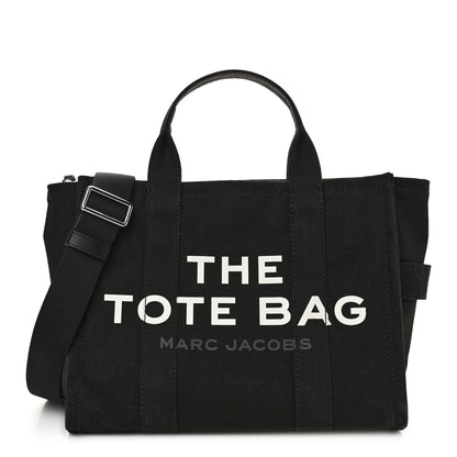 Marc Jacobs Cotton Canvas Medium The Traveler Tote Bag Black 1 of 8